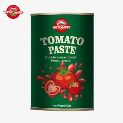 400g de pasta de tomate está certificada conforme con ISO HACCP BRC, y las normas de la FDA