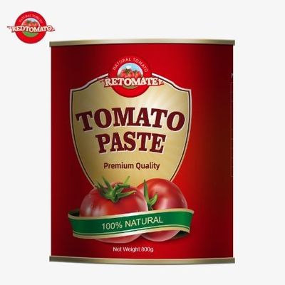 800 g de pasta de tomate enlatada que cumple con las normas globales ISO HACCP BRC y FDA