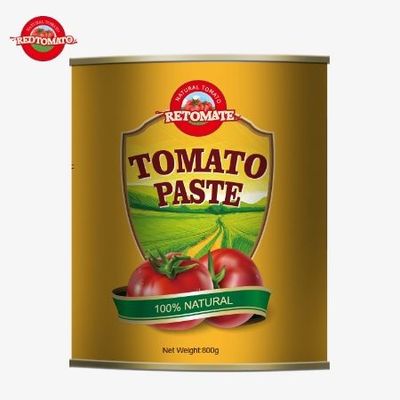 Nuestra pasta de tomate enlatada de 800g cumple con las normas internacionales de calidad ISO HACCP BRC y FDA