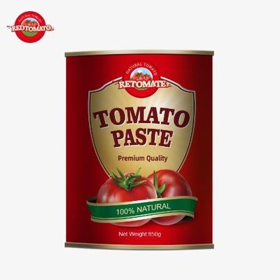 Tomate hecho en China 28/30% Brix 850g Concentrado Pasta de tomate de alta calidad