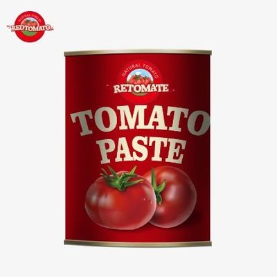 850g de pasta de tomate enlatada de calidad superior con un 28/30% de concentración de Brix meticulosamente hecha en China
