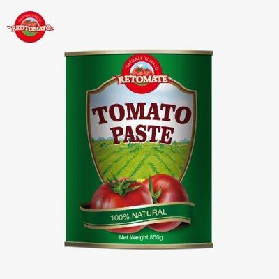 China Comida doble concentrado sin aditivos delicioso fácil de abrir pasta de tomate enlatada de 850 g