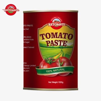 Fabricante de pasta de tomate enlatada de alta calidad de 1000 g, que ofrece servicios OEM