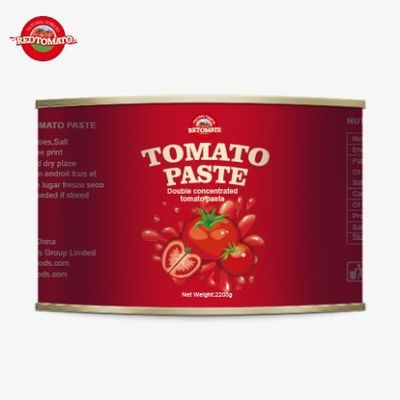 Fábrica de tomates 28-30% Brix Pasta de tomate enlatada 2200g Pasta de tomate de lata de alta calidad fresca