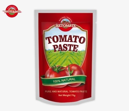 Bolsas de pasta de tomate de 70 g de primera calidad, doblemente concentradas en diseño plano y de pie