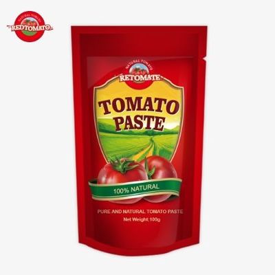 Pasta de tomate de 100 gramos de calidad superior de una fábrica de renombre en China.