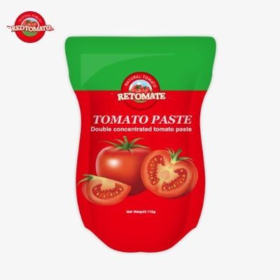 La fábrica de pasta de tomate produce 113g de bolsas de pie de acuerdo con las normas de producción ISO HACCP BRC y FDA