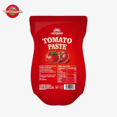 140 g de pasta de tomate dulce y agrio en bolsita, pureza entre 22% y 30%