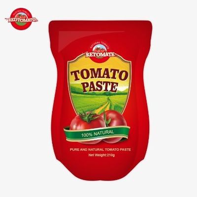 210g en bolsita de tomate está fabricada de acuerdo con las normas de producción ISO HACCP BRC y FDA