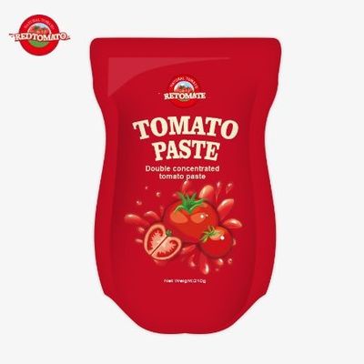 La bolsa de pasta de tomate de 210 gramos cumple con las normas de producción ISO HACCP BRC y FDA