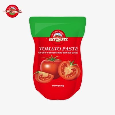 250 g de pasta de tomate agrio y dulce en una bolsa de pie, con un 30%-100% de pureza