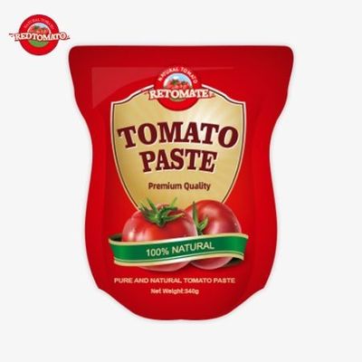 El bolso de 340g de pasta de tomate rojo proporciona la comodidad