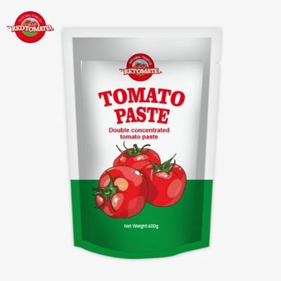 400 g de pasta de tomate en bolsita de pie Conveniente saboroso 30%-100% de pureza