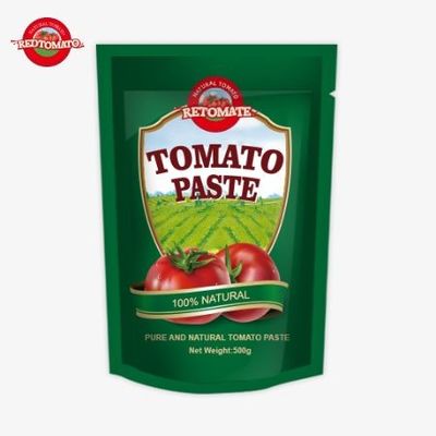 500 gramos en bolsas de tomate de pie Paste de tomate proporciona conveniente embalaje y sabor delicioso