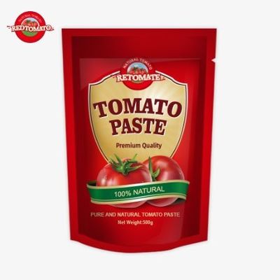La bolsa de pasta de tomate de 500 gramos proporciona un embalaje conveniente y un sabor delicioso