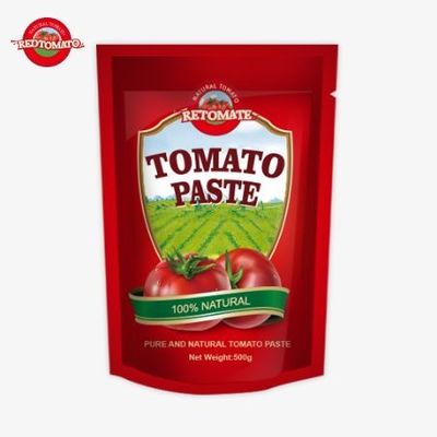 La bolsa de pasta de tomate de 500 gramos ofrece un embalaje conveniente y un sabor delicioso