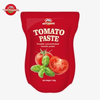 Pasta de tomate en bolsita de pie 1100g 30%-100% de pureza dulce y agria