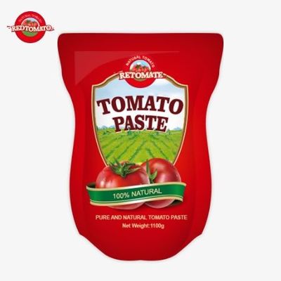 Pasta de tomate en bolsita de pie 1100g 30%-100% de pureza, dulce y agria