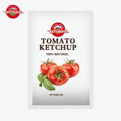 Sachet de ketchup de tomate OEM de 36 g de China Fabrica hecha con ingredientes naturales puros ofrecidos a precio de fábrica