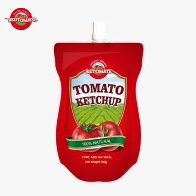 China OEM Precio de fábrica 100g Sachet dulce y agrio bolso de ketchup condimento totalmente natural