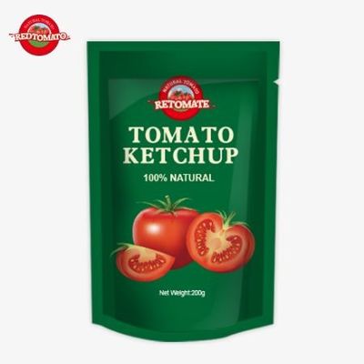 OEM 200g Sachet Ketchup sabor natural puro perfecto para China precio de fábrica