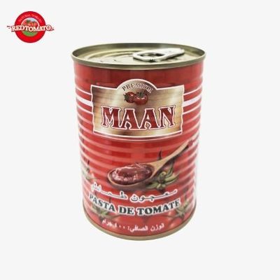 800 g de pasta de tomate enlatada doble concentrado Brix22-24% Marca personalizable Disponible