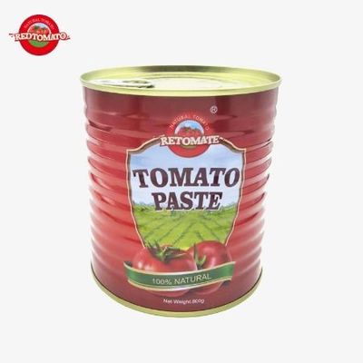 Retomate de marca propia 800g Pasta de tomate enlatada Brix28-30% Proporcionar marca y diseño de embalaje