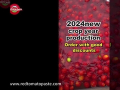 Muestra de pasta de tomate en tambor