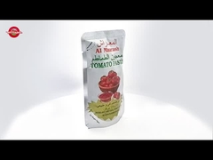 70 g de pasta de tomate en bolsas concentrada hasta un nivel de Brix del 22­24%